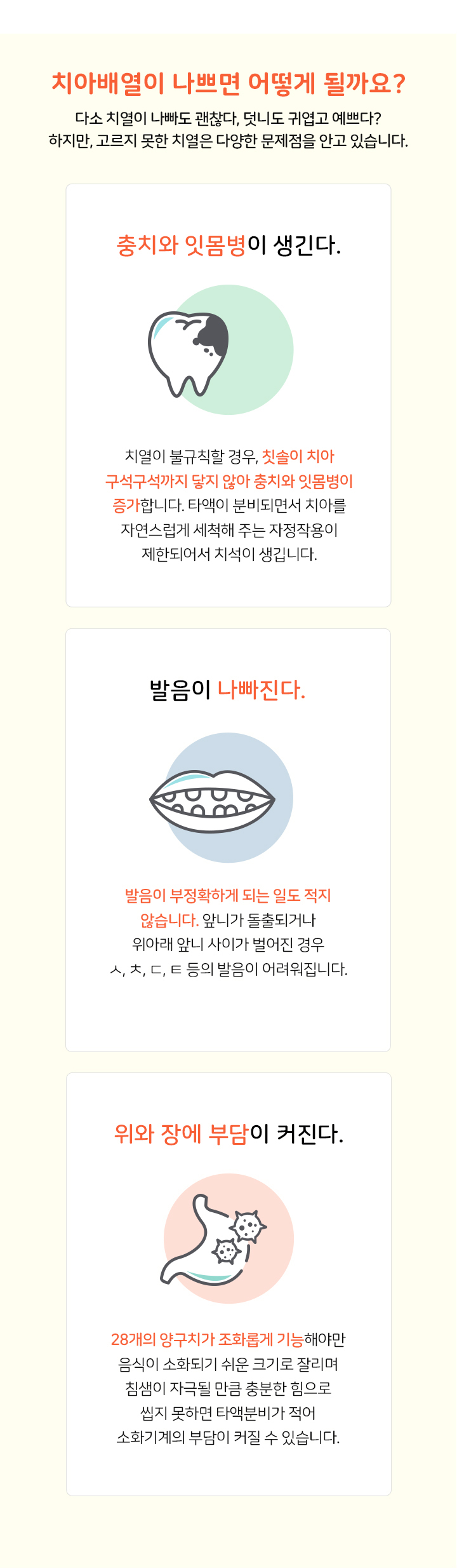 치아배열이 나쁘면 어떻게 될까요?